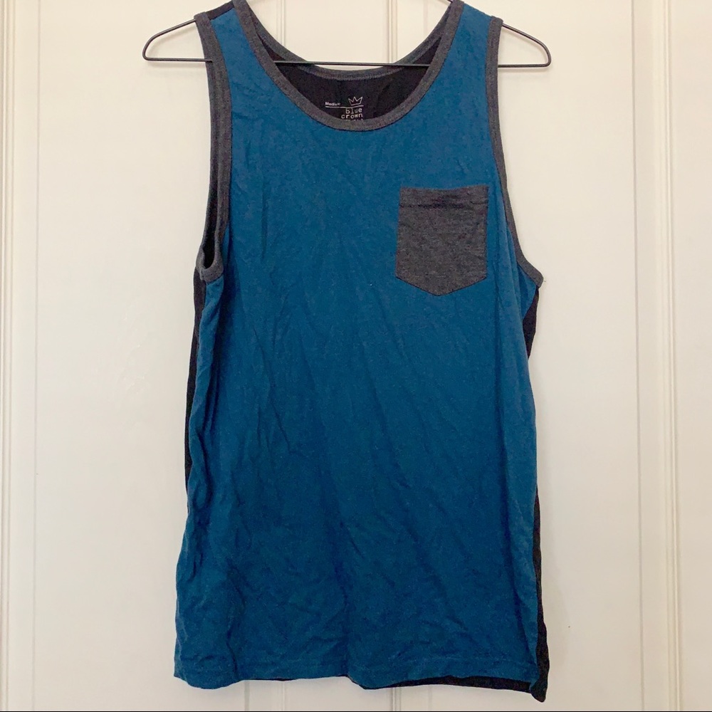 2 tone blue black pocket tank
